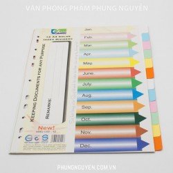 Chia file giấy 12 màu Chia file giấy 12 màu